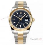 Super Clone Rolex Datejust 41 JVS Factory 3235 &72 Hours Power Reserve Watch Two Tone Black Dial